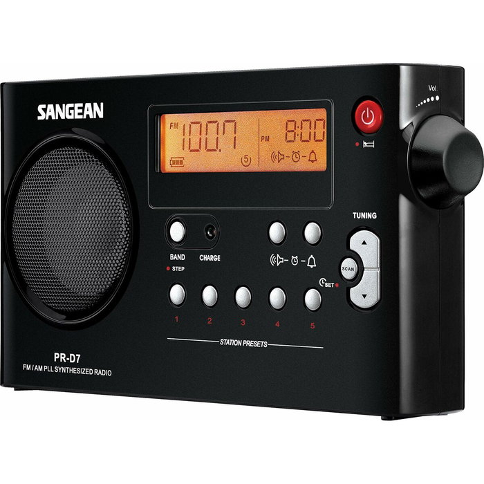 Sangean Radio despertador PR-D7 negro Sangean Radio despertador PR-D7 negro