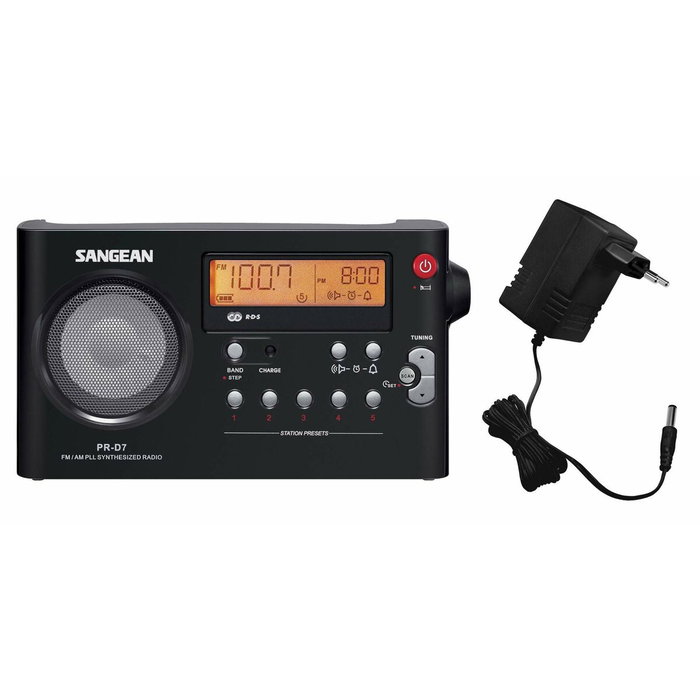 Sangean Radio despertador PR-D7 negro Sangean Radio despertador PR-D7 negro