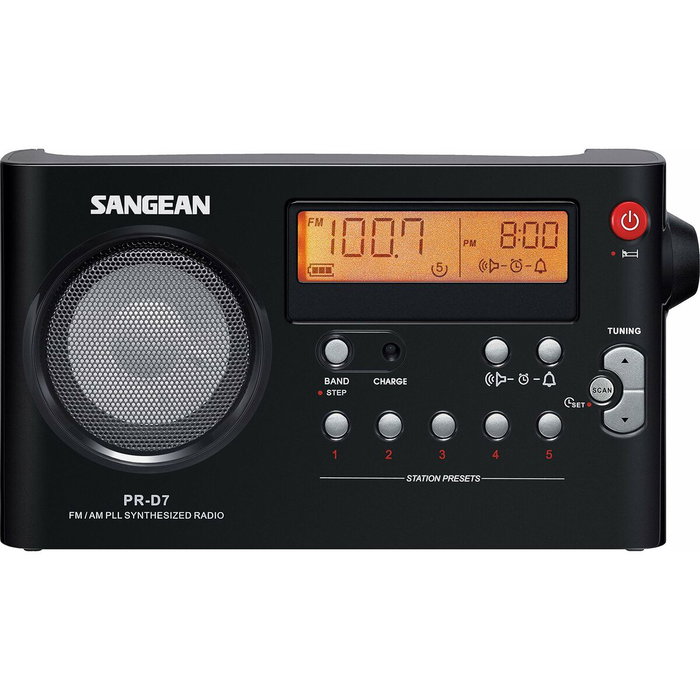 Sangean Radio despertador PR-D7 negro Sangean Radio despertador PR-D7 negro