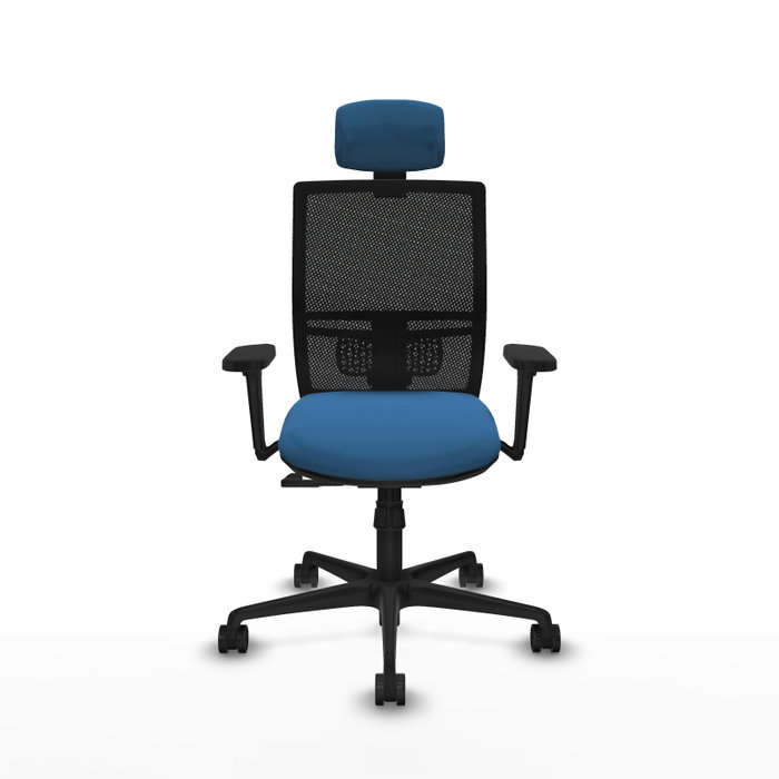 PIQUERAS Y CRESPO Silla de oficina Yunquera con mecanismo Sincro, Azul claro y Negro