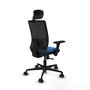 PIQUERAS Y CRESPO Silla de oficina Yunquera con mecanismo Sincro, Azul claro y Negro