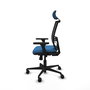 PIQUERAS Y CRESPO Silla de oficina Yunquera con mecanismo Sincro, Azul claro y Negro