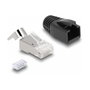 DeLOCK Juego de 25 Conectores Modulares RJ45 con Alivio de Tensión y Botas de Protección Cat.6A/Cat.7