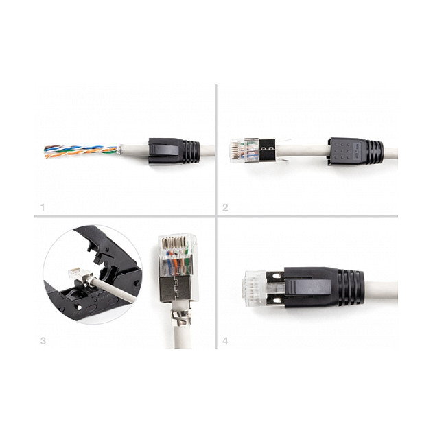DeLOCK Juego de 25 Conectores Modulares RJ45 con Alivio de Tensión y Botas de Protección Cat.6A/Cat.7 DeLOCK Juego de 25 Conectores Modulares RJ45 con Alivio de Tensión y Botas de Protección Cat.6A/Cat.7