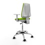 PIQUERAS Y CRESPO Taburete Elche blanco AS tapizado en pistacho