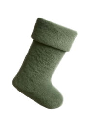Aberto Design Calcetín Navideño Verde de Poliéster para Decoración Navideña, 37 x 24 x 5 cm