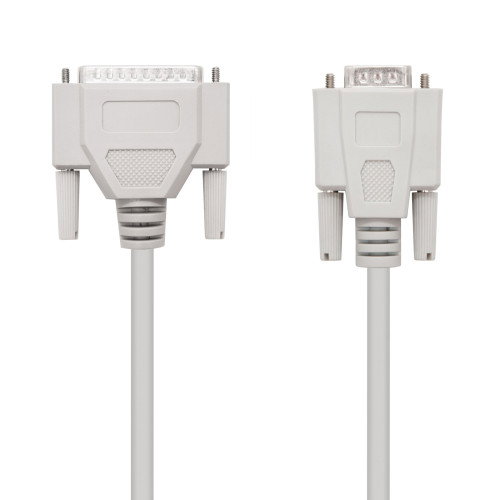 Nanocable Cable Serie Null Modem DB9 Hembra a DB25 Macho 1,8m Beige Nanocable Cable Serie Null Modem DB9 Hembra a DB25 Macho 1,8m Beige