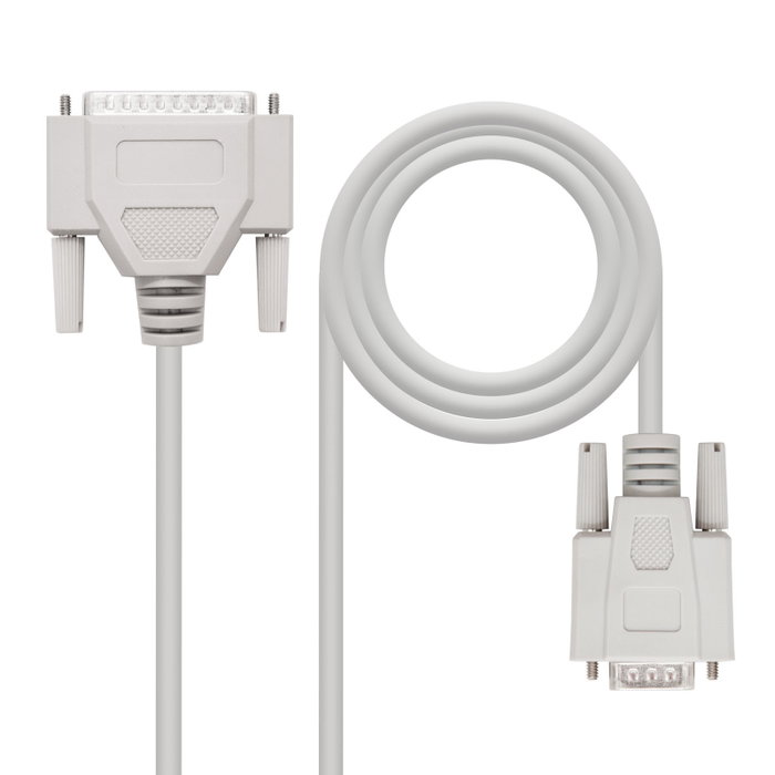Nanocable Cable Serie Null Modem DB9 Hembra a DB25 Macho 1,8m Beige Nanocable Cable Serie Null Modem DB9 Hembra a DB25 Macho 1,8m Beige