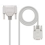 Nanocable Cable Serie Null Modem DB9 Hembra a DB25 Macho 1,8m Beige
