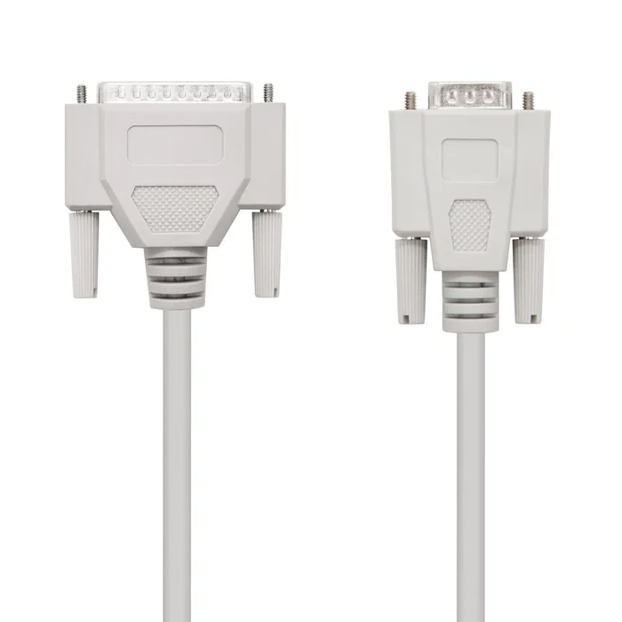 Nanocable Cable Serial Null Modem DB9 Hembra a DB25 Macho - 1.8 Metros - Color Beige