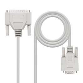 Nanocable Cable Serie Modem DB9 Hembra a DB25 Macho 1.80 Metros Beige