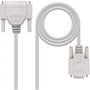 Nanocable Cable Serie Null Modem DB9 Hembra a DB25 Macho 1,8m Beige