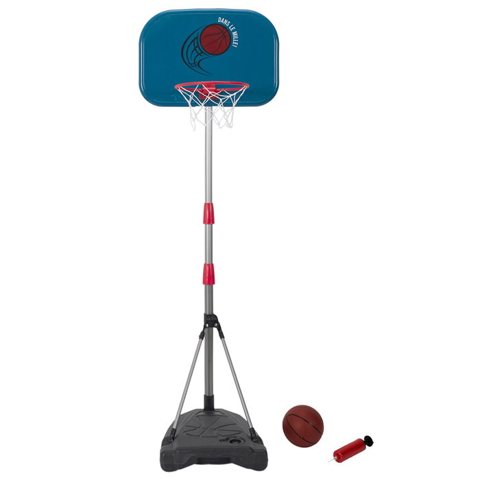 Mister Gadget Juego de Baloncesto Infantil Canasta con Balón Hinchable e Inflador Medidas Tablero 46x40 cm Altura 155 cm