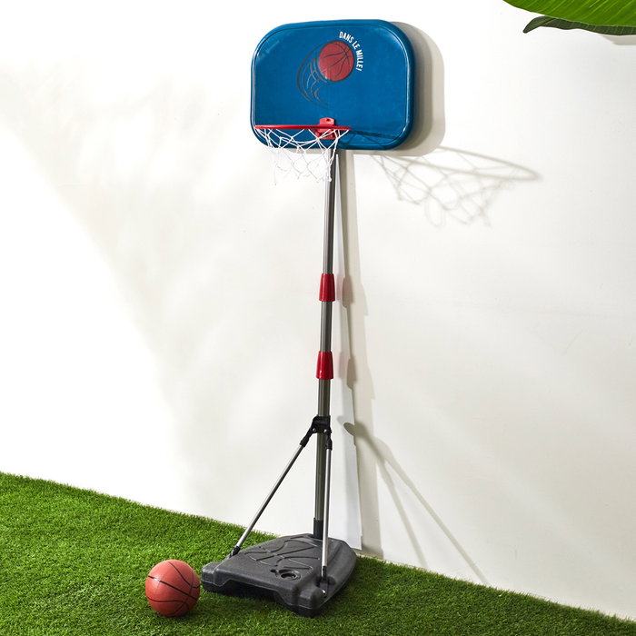 Mister Gadget Juego de Baloncesto Infantil Canasta con Balón Hinchable e Inflador Medidas Tablero 46x40 cm Altura 155 cm