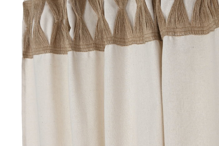 DKD Home Decor Ivory26 Cortina Beige Natural Poliester Algodon 260 x 140 cm (2 Unidades)