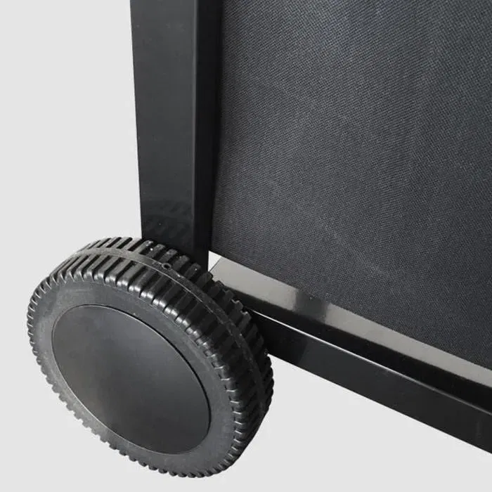 Garden Max Plancha Mérida - Plancha de Jardín con 4 Luces y Carro, Acero Esmaltado Negro, 75x35 cm