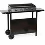 Garden Max Garden Plancha Mérida - 4 luces - En un carro - Acero esmaltado - 75 x 35 cm - Negro