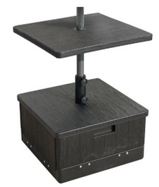 DKD Home Decor Base para Parasol con Mesa, Plástico Alta Densidad, Negro