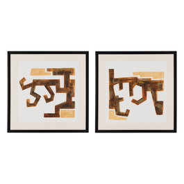 Cuadro Pintura Abstracto 2/M 70 X 70 cm (Set de 2)