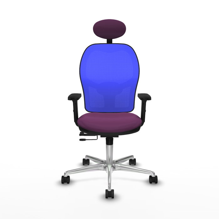 PIQUERAS Y CRESPO Silla de oficina Jorquera con mecanismo Sincro/Traslack, Morado y Azul