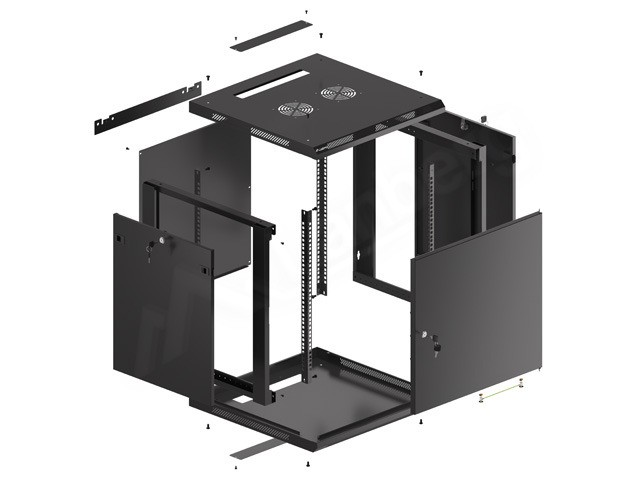 Lanberg WF01-6612-00B Armario Rack 12U 600x600 Negro