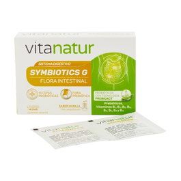 Vitanatur Simbiotics G 14 sobres Prebióticos, Probióticos y Vitaminas B para Equilibrio de Flora Intestinal