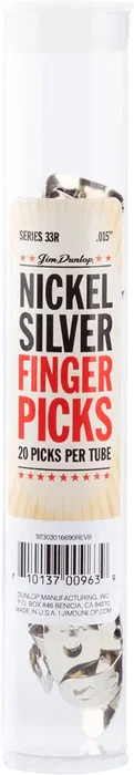 Dunlop Pack 20 Púas Dedo Nickel Silver Mini .015" (0.38 mm) para Guitarra y Bajo Dunlop Pack 20 Púas Dedo Nickel Silver Mini .015" (0.38 mm) para Guitarra y Bajo
