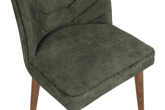 Hanah Home Juego de Sillas Dallas 558 V2 Estilo Bohemio Terciopelo Verde Oscuro y Nogal Metal