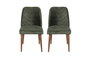 Hanah Home Juego de Sillas Dallas 558 V2 Estilo Bohemio Terciopelo Verde Oscuro y Nogal Metal