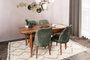 Hanah Home Juego de Sillas Dallas 558 V2 Estilo Bohemio Terciopelo Verde Oscuro y Nogal Metal