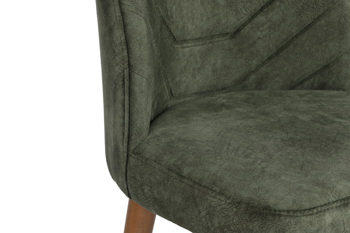 Hanah Home Juego de Sillas Dallas 558 V2 Estilo Bohemio Terciopelo Verde Oscuro y Nogal Metal