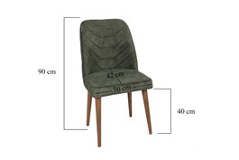 Hanah Home Juego de Sillas Dallas 558 V2 Estilo Bohemio Terciopelo Verde Oscuro y Nogal Metal