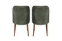 Hanah Home Juego de Sillas Dallas 558 V2 Estilo Bohemio Terciopelo Verde Oscuro y Nogal Metal