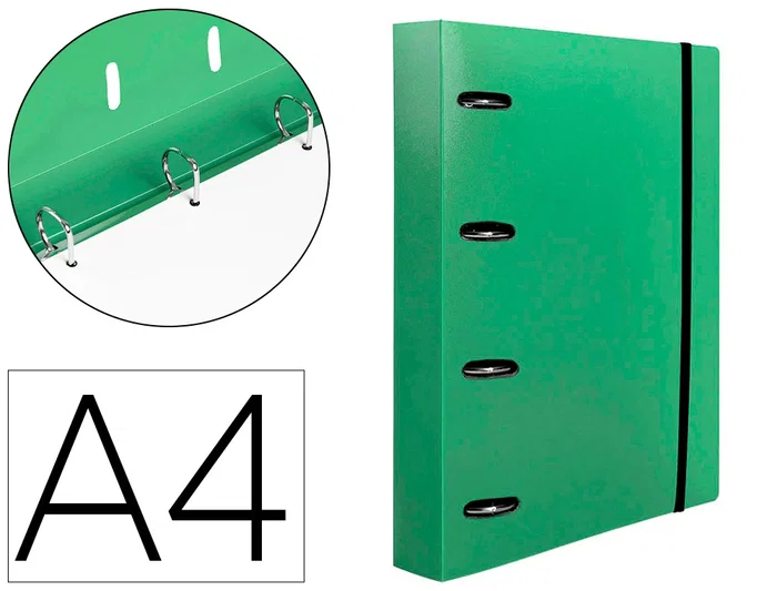 Liderpapel Carpeta con Recambio A4 Cuadro 5mm 100 Hojas 80g Polipropileno 4 Anillas 25mm Color Verde Liderpapel Carpeta con Recambio A4 Cuadro 5mm 100 Hojas 80g Polipropileno 4 Anillas 25mm Color Verde