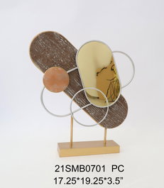 DKD Home Decor Escultura Abstracta Decorativa Dorado y Marrón