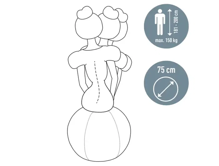 Leitz Balón de Asiento Active 75 cm Antideslizante Gris Oscuro