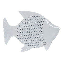 Ixia Figura de Pez Blanco en Metal, 59,50 x 11 x 43 cm