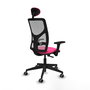 PIQUERAS Y CRESPO Silla de oficina Motilla con mecanismo Sincro, Rosa y Gris