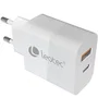 Leotec Cargador de Pared/Viaje USB-C PD + USB-A 30W Blanco Carga Rápida GAN