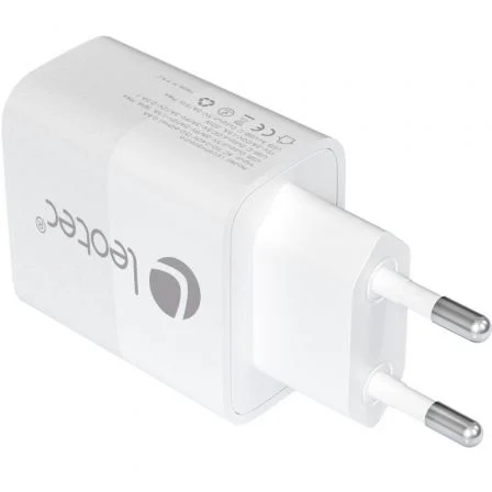 Leotec Cargador de Pared/Viaje USB-C PD + USB-A 30W Blanco Carga Rápida GAN