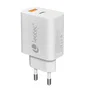 Leotec Cargador de Pared GaN 30W con USB-C PD y USB-A Blanco LECSPH30W2W