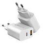 Cargador pared/viaje usb-c/pd + usb-a 30w blanco leotec cargador 30w gan carga rapida 1 usb-c pd + 1 usb-a blanco (compatible co