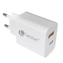 Leotec Cargador de Pared GaN 30W con USB-C PD y USB-A Blanco LECSPH30W2W