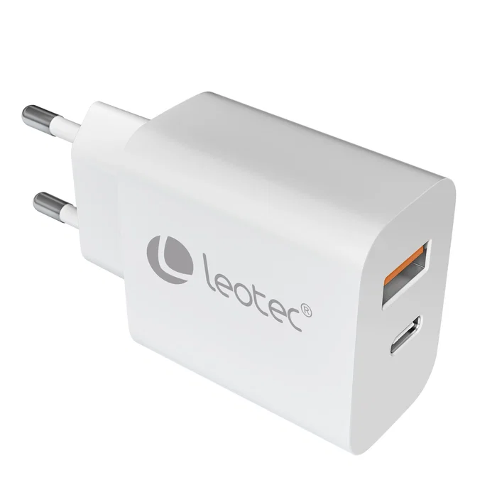 Cargador pared/viaje usb-c/pd + usb-a 30w blanco leotec cargador 30w gan carga rapida 1 usb-c pd + 1 usb-a blanco (compatible co