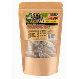 LAVVA Caramelo de Melisa Valeriana Pasiflora sin Azúcar con Edulcorante Sabor Miel y Mentolado 100Gr