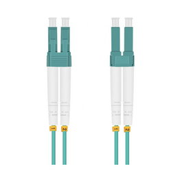 Helos Cable de fibra óptica OM3 Duplex LC/LC aguamarina 1,5m