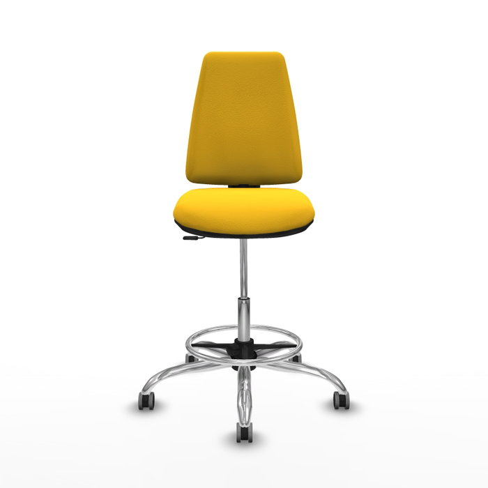 PIQUERAS Y CRESPO Taburete Elche CP Amarillo con Base Cromada