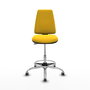 PIQUERAS Y CRESPO Taburete Elche CP Amarillo con Base Cromada