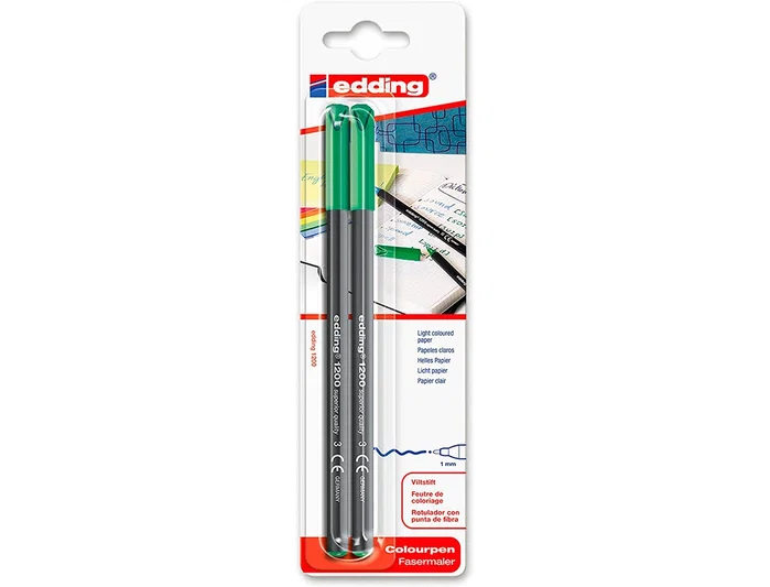Edding Rotulador punta fibra 1200 verde n.4 punta redonda