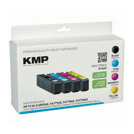 KMP Patrone HP NR.913A Multipack 3000-3500 S. H164V Hybrid-Chip refilled - Negro, Cian, Magenta, Amarillo - 4 piezas